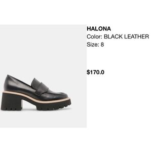 NWOT Dolce Vita “halona” platform loafer, black leather